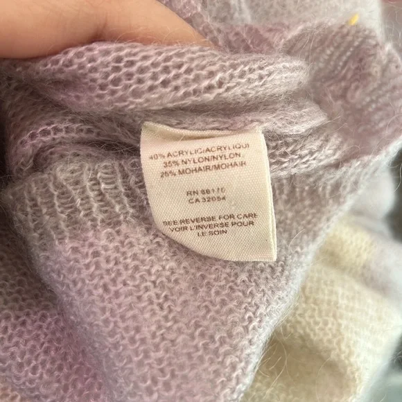 EUC Free People Lavender & Cream Stripe Baggy loose knit sweater - Picture 6 of 6